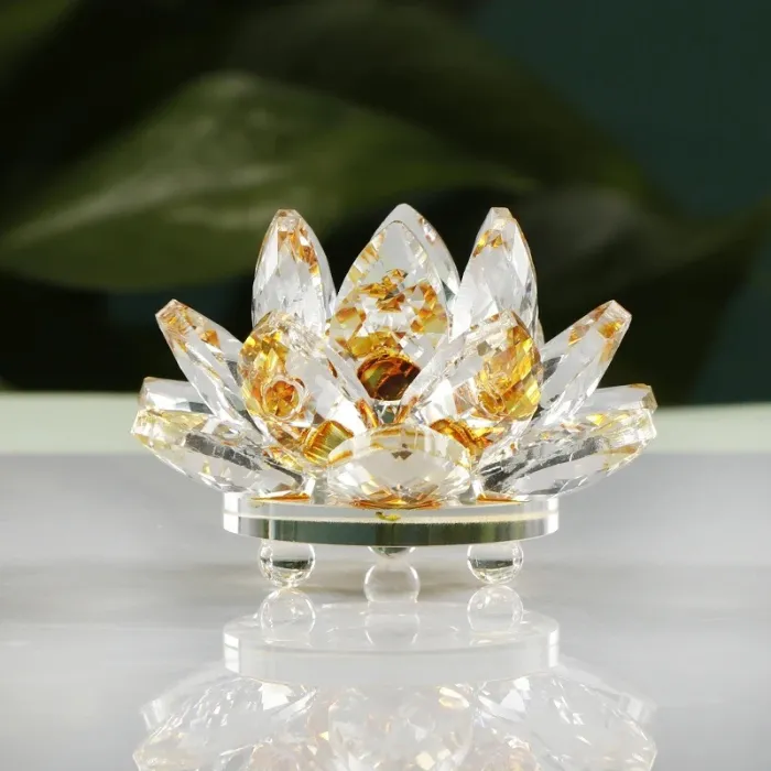 Colorful crystal lotus flower - figurineStatues & Sculptures