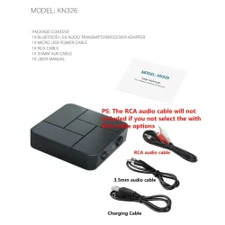 Audio receiver - transmitter - Bluetooth - 3.5mm AUX jack - RCA - USB - wireless adapter with micAudio