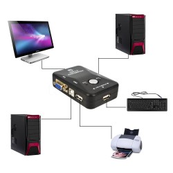 KVM-switcher - splitter - 2 poorten - USB 2.0 - 1920*1440 VGA SVGAKabels