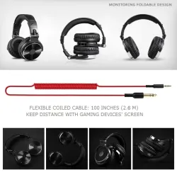 Professionele DJ-studiohoofdtelefoon - bekabelde stereoheadset - met microfoonOor- & hoofdtelefoons