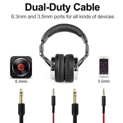 Professionele DJ-studiohoofdtelefoon - bekabelde stereoheadset - met microfoonOor- & hoofdtelefoons