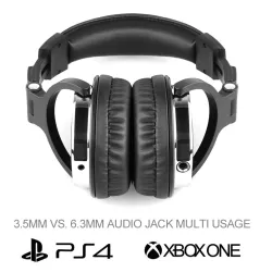 Professionele DJ-studiohoofdtelefoon - bekabelde stereoheadset - met microfoonOor- & hoofdtelefoons