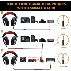 Professionele DJ-studiohoofdtelefoon - bekabelde stereoheadset - met microfoonOor- & hoofdtelefoons