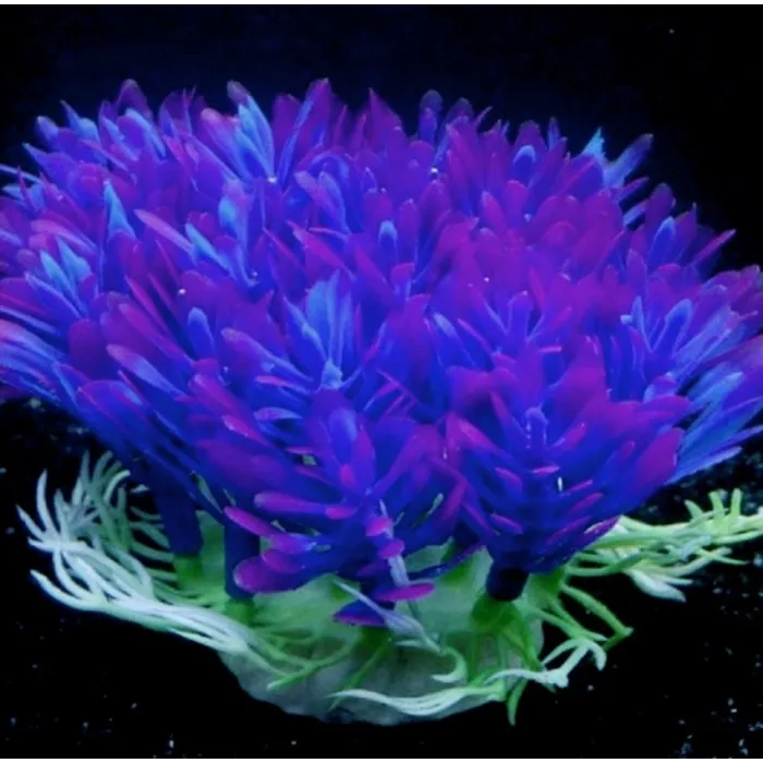 Kunstmatige plastic plant - paarse bloem - aquariumdecoratieDecoraties