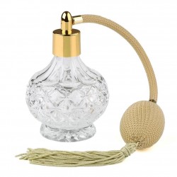 Flacon de parfum en verre - avec atomiseur vintage - vaporisateur à pompe - 80 ml