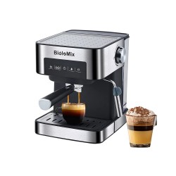 BioloMix - cafetière - pour expresso / cappuccino / latte / moka - avec mousseur à lait - 20 Bar