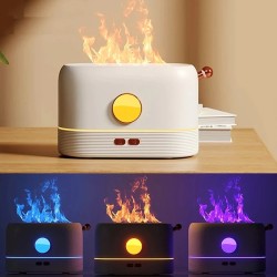 Humidificateur d'air à ultrasons - diffuseur d'huiles essentielles - flamme LED colorée