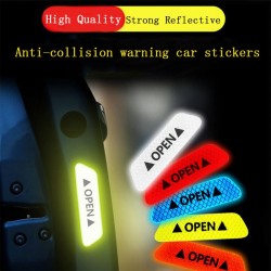 OPEN - antibotsingswaarschuwingsstickers voor autodeuren - reflecterend 4 stuksStickers