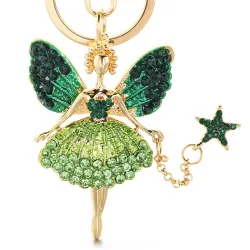 Crystal angel with a star - keyringKeyrings