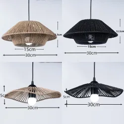 30cm Paper Rope Lampshade Hand Knit Vintage Lamp Shade Light Cover Ceiling Pendant Creative Retro Garden Style DIY LampshadeHome