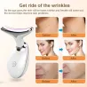 Facial Microcurrent EMS Neck Face Lifting Massager Neck Face Beauty Skin Tighten Device LED Photon Therapy Anti Wrinkle Remov...