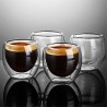4 Pièces - Résistant à la chaleur - tasse en verre double paroi - verre - thé - expresso - café