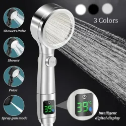 Smart 4Mode Instelbare Led Digitale Temperatuur Display Douchekop Hoge Druk Handheld Badkamer Waterbesparende DouchekopHome