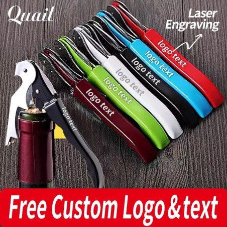 10 pieces - stainless steel wine opener with your own company logo - engraved customized openers - gifts - corkscrewHome