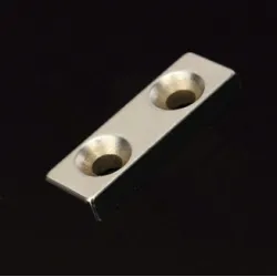 N35 Neodymium Magnet Strong Block Countersunk With 2 - 4mm Hole 30 * 10 * 5mmN35