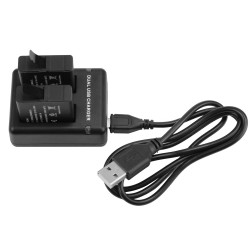 Chargeur de batterie double port pour caméra GoPro Hero 5 avec câble USB