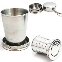 Mini RVS Outdoor Camping Telescoop Opvouwbaar Kopje Beker 75ml |Outdoor & Kamperen