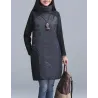 Turtleneck Loose Patchwork Tunic Winter DressJurken