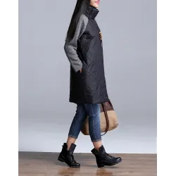 Turtleneck Loose Patchwork Tunic Winter DressDresses