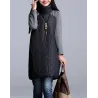 Turtleneck Loose Patchwork Tunic Winter DressJurken