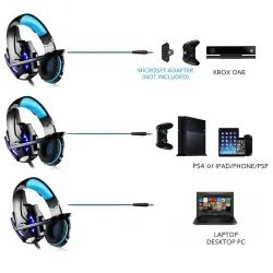 G9000 Gaming Headset With Microphone LED 3,5Oor- & hoofdtelefoons