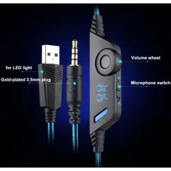G9000 Gaming Headset With Microphone LED 3,5Oor- & hoofdtelefoons