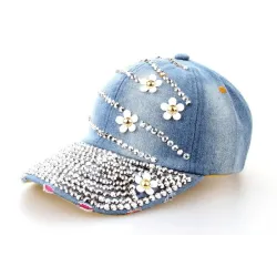 Coton Jeans Rhinestone Cap Baseball Hat