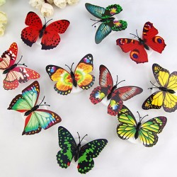 Colorful Artificial Butterfly LED Night Light Sticker mural