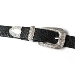 Vintage design double buckle leather beltBelts