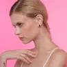 Steel Red Heart Long EarringsOorbellen