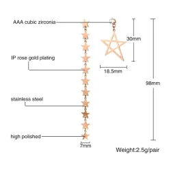 Asymétrie Star String Long Boucles d'oreilles