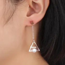 Driehoek Pearl Drop EarringsOorbellen