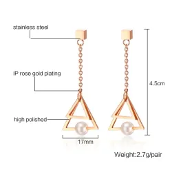 Boucles d'oreilles de perle Triangle