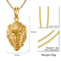 Lion hoofd hanger van gouden kettingKettingen