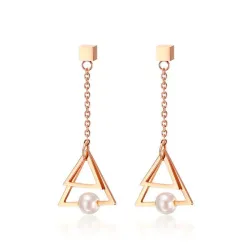 Driehoek Pearl Drop EarringsOorbellen