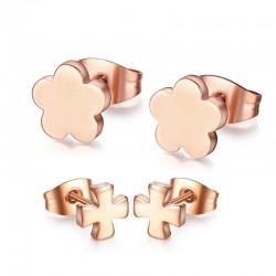 Rose Gold Steel Earrings 2 paarOorbellen