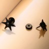 Boucles d'oreilles noires Unisexe