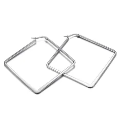 Zilver - grote geometrische oorbellenOorbellen