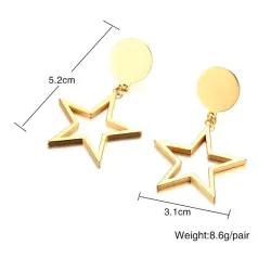 Gold Five-point Stars EarringsOorbellen