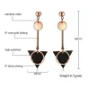 Double cercle & triangle - boucles d'oreilles longues