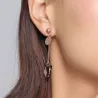 Double cercle & triangle - boucles d'oreilles longues