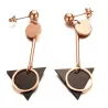 Double cercle & triangle - boucles d'oreilles longues