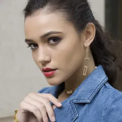 Triple Pin Long EarringsOorbellen
