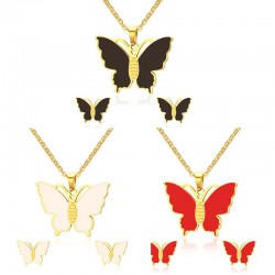 Butterfly Necklace Earrings Jewellery SetSieradensets