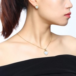 Boucles d'oreilles en forme de coeur Ensemble de bijoux