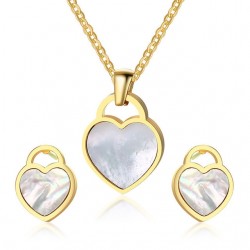 Boucles d'oreilles en forme de coeur Ensemble de bijoux