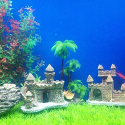 Aquarium du réservoir de poisson Ornement de la tour du château de résine