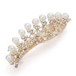 Fleur & perles - clip de cheveux en cristal - épingle à cheveux