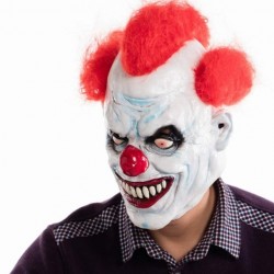 clown en colère masque en latex complet - Halloween - fête - carnaval