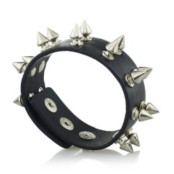 Unisexe Rock Stud Spikes Rivet Bracelet en cuir gothique